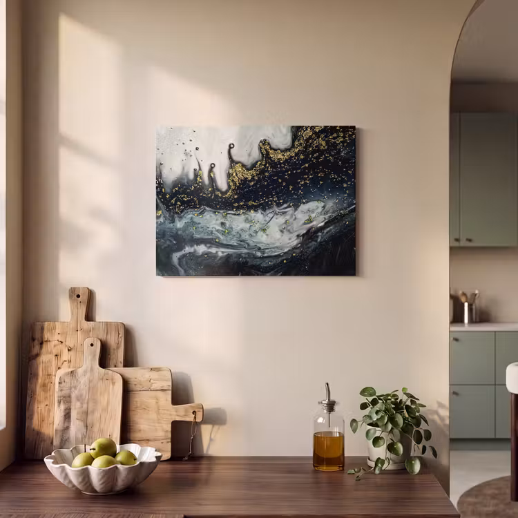 Akoestisch schilderij - Marmer - Abstract - Goud - Luxe — 3