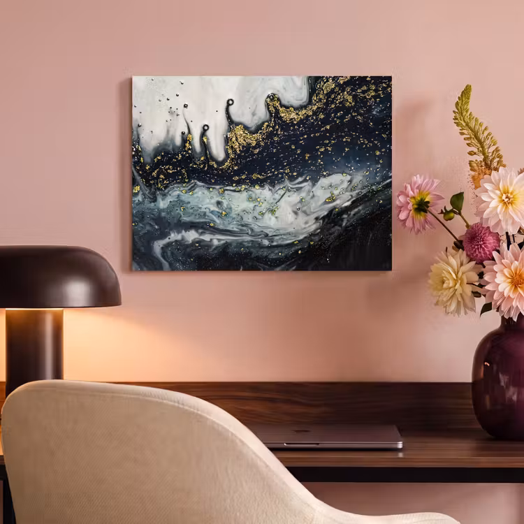 Akoestisch schilderij - Marmer - Abstract - Goud - Luxe — 4