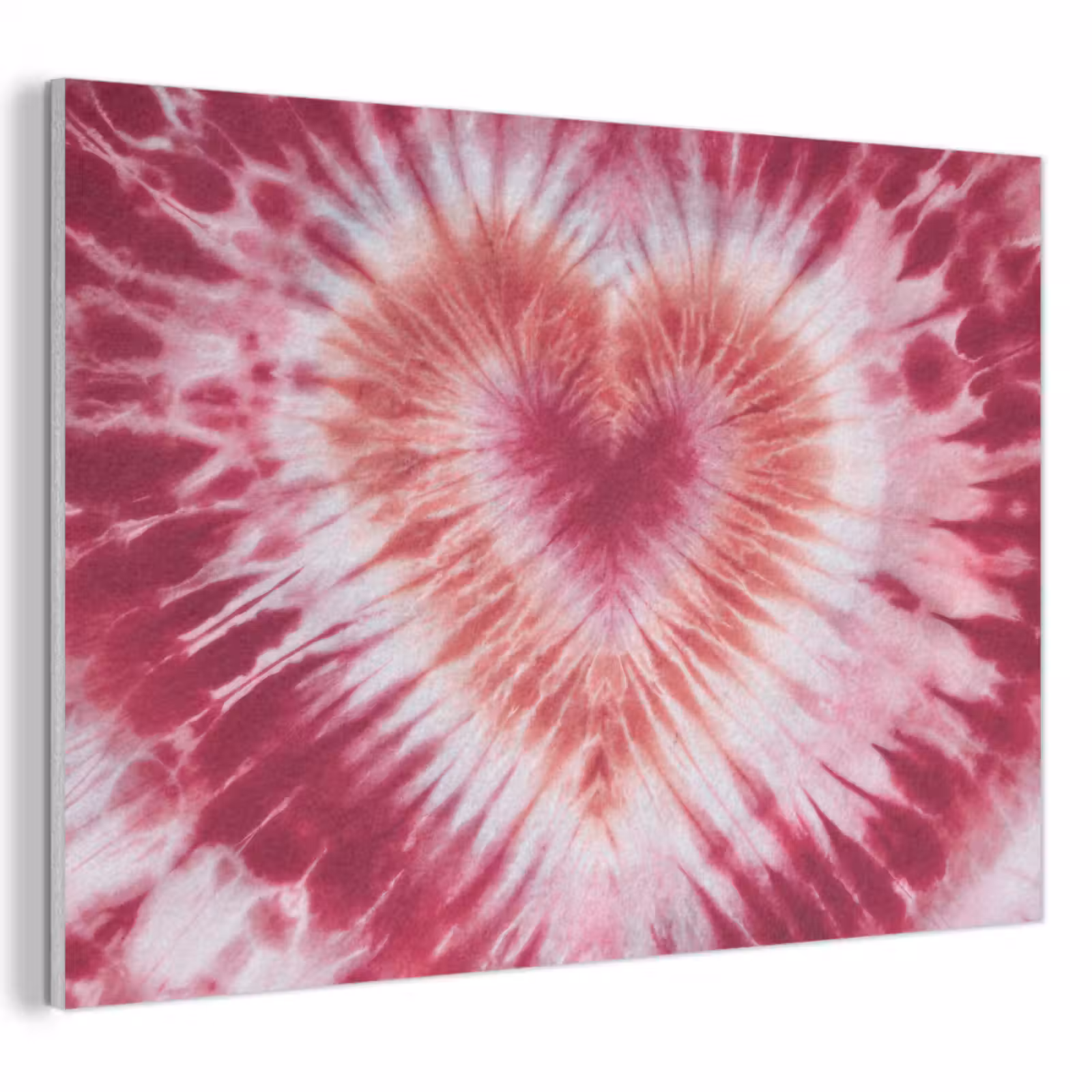 Akoestisch schilderij - Hartvorm - Roze - Tie dye — 1