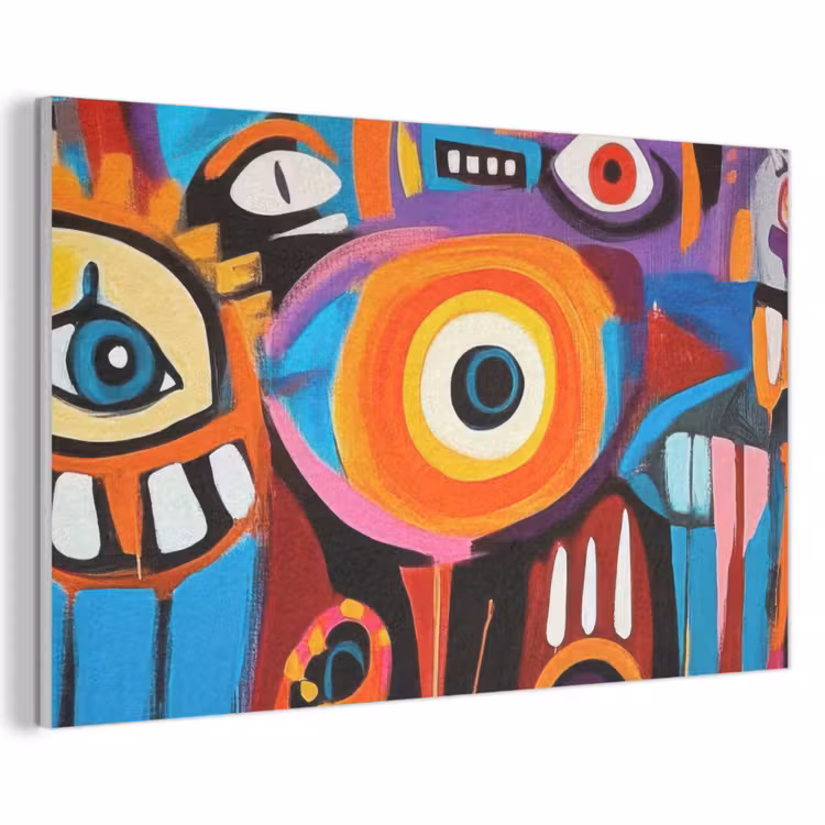 Akoestisch schilderij - Abstract - Gezicht - Kleurrijk — 1