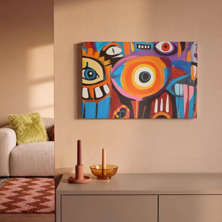 Akoestisch schilderij - Abstract - Gezicht - Kleurrijk — 2