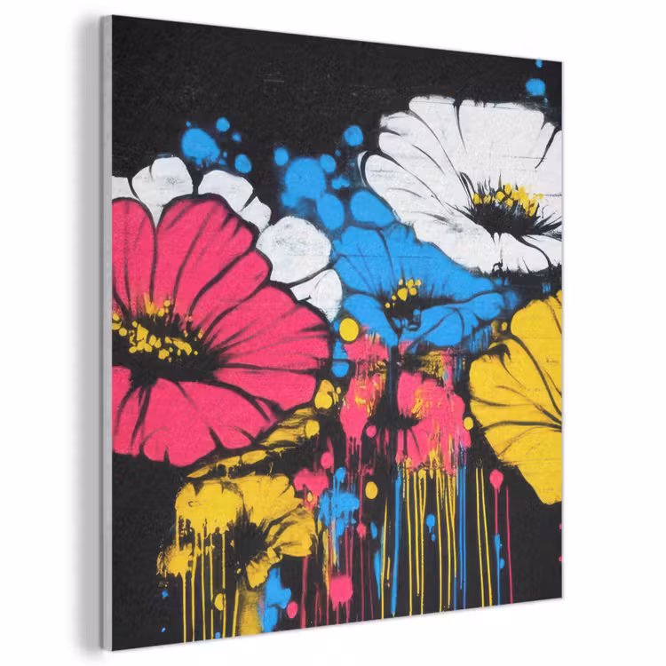 Akoestisch schilderij - Graffiti - Bloemen - Kleur — 1