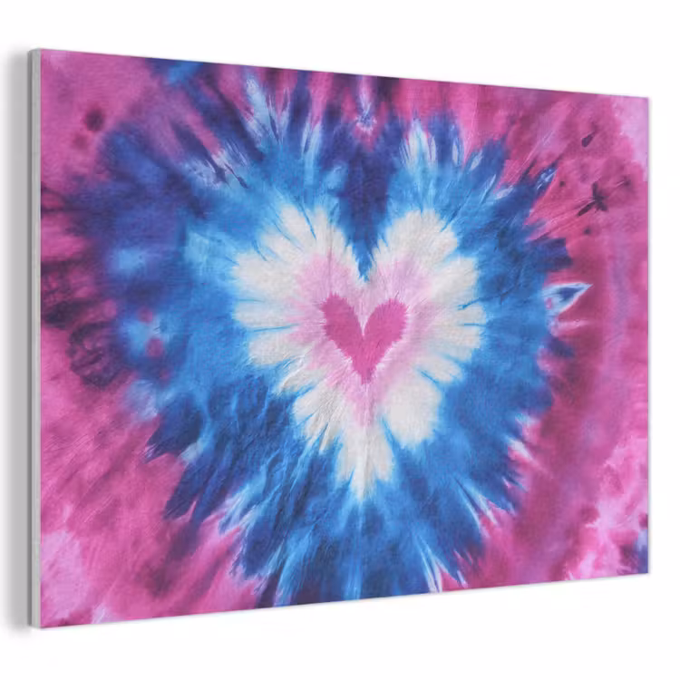 Akoestisch schilderij - Hartvormig - Tie dye - Paars — 1