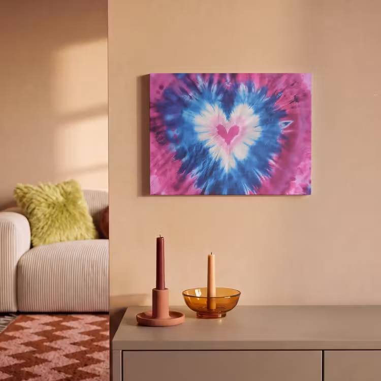 Akoestisch schilderij - Hartvormig - Tie dye - Paars — 2