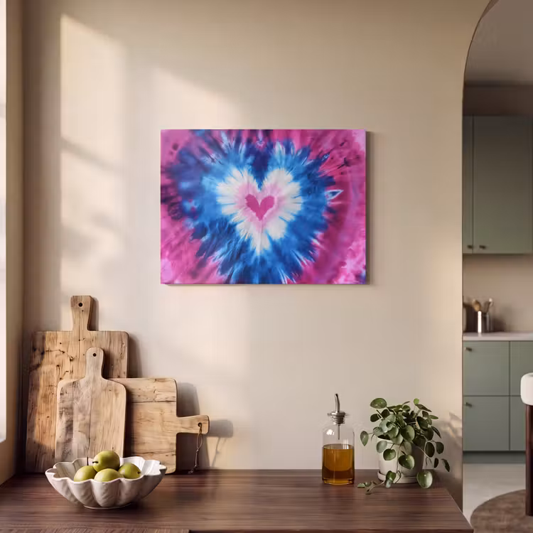 Akoestisch schilderij - Hartvormig - Tie dye - Paars — 3