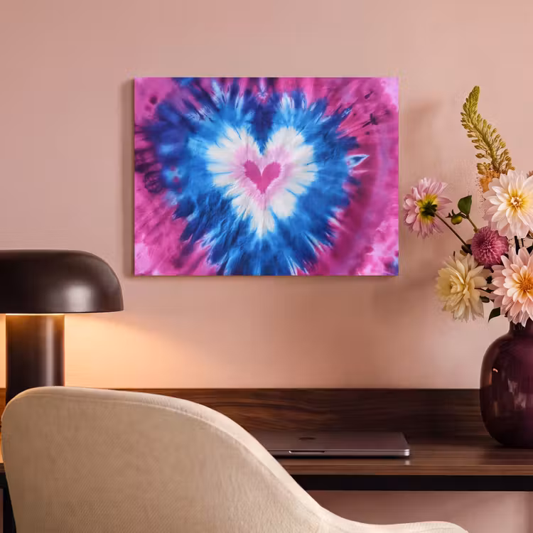Akoestisch schilderij - Hartvormig - Tie dye - Paars — 4