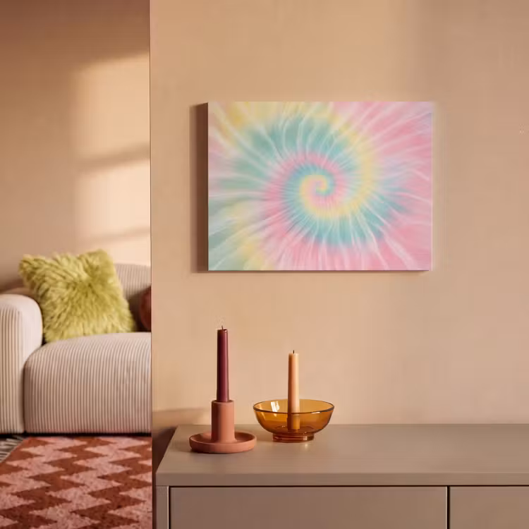 Akoestisch schilderij - Pasteltinten - Tie dye - Roze — 2