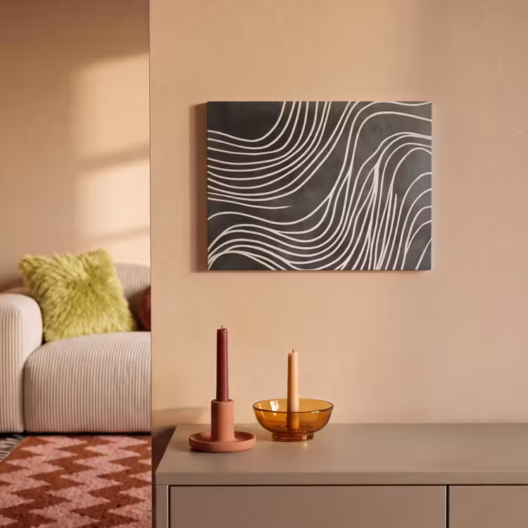 Akoestisch schilderij - Lijnen - Patroon - Abstract - Wit — 2