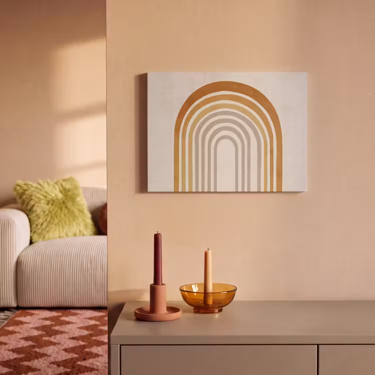 Akoestisch schilderij - Minimalistisch - Boog - Lijnen - Beige — 2