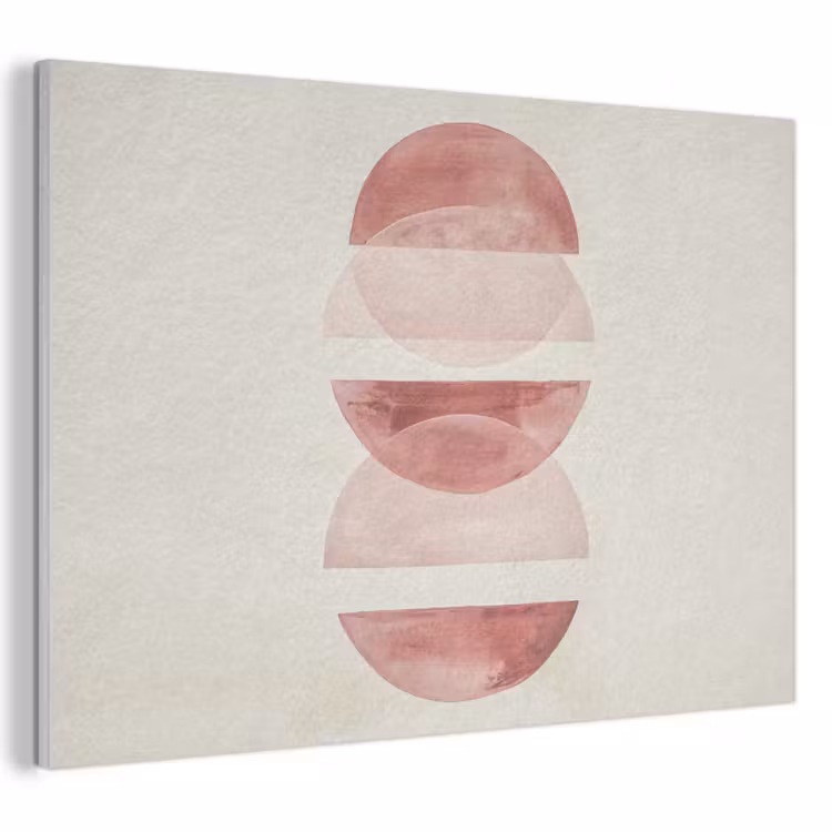 Akoestisch schilderij - Minimalistisch - Cirkels - Roze — 1