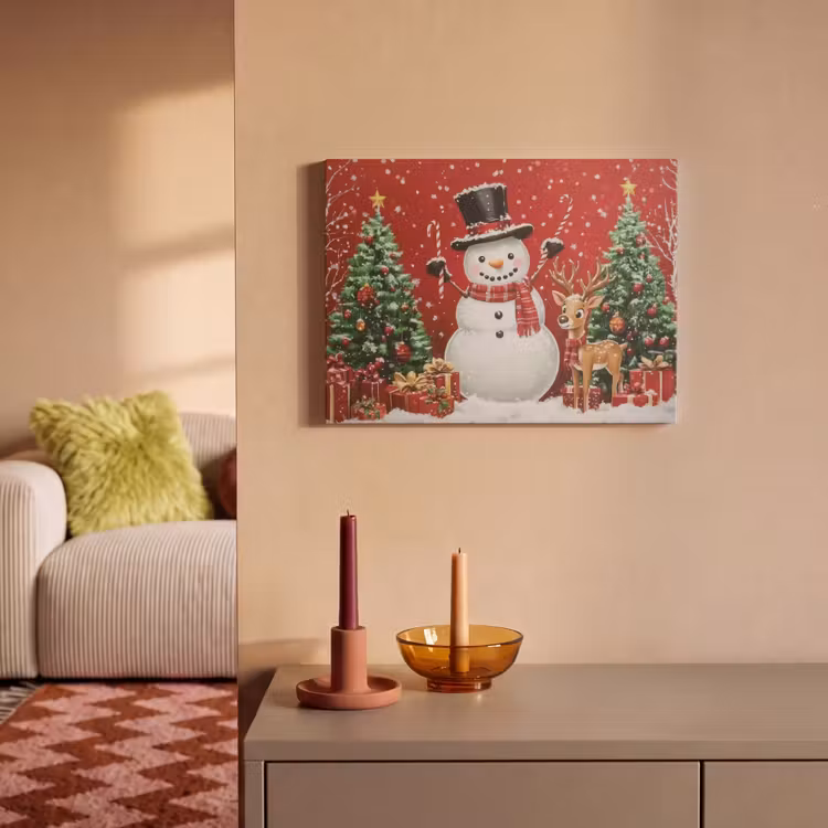 Akoestisch schilderij - Feestvreugde - Winterbos - Kleurrijk — 2