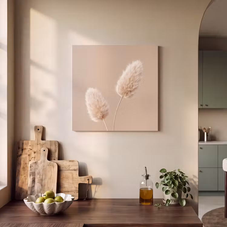 Akoestisch schilderij - Pampas pluimen - Beige - Planten — 3