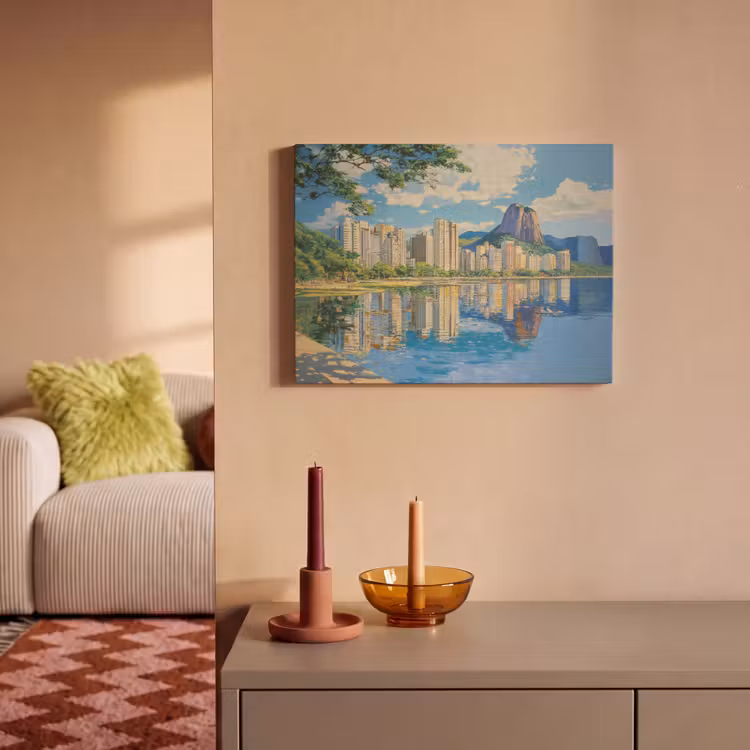 Akoestisch schilderij - Berg - Skyline - Strand - Water — 2