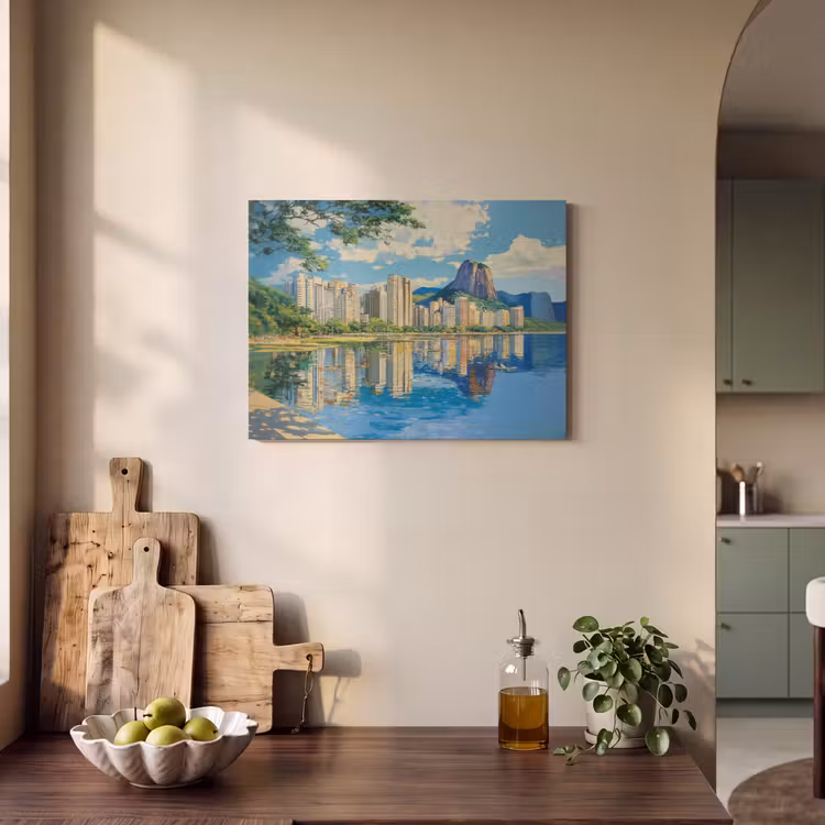 Akoestisch schilderij - Berg - Skyline - Strand - Water — 3