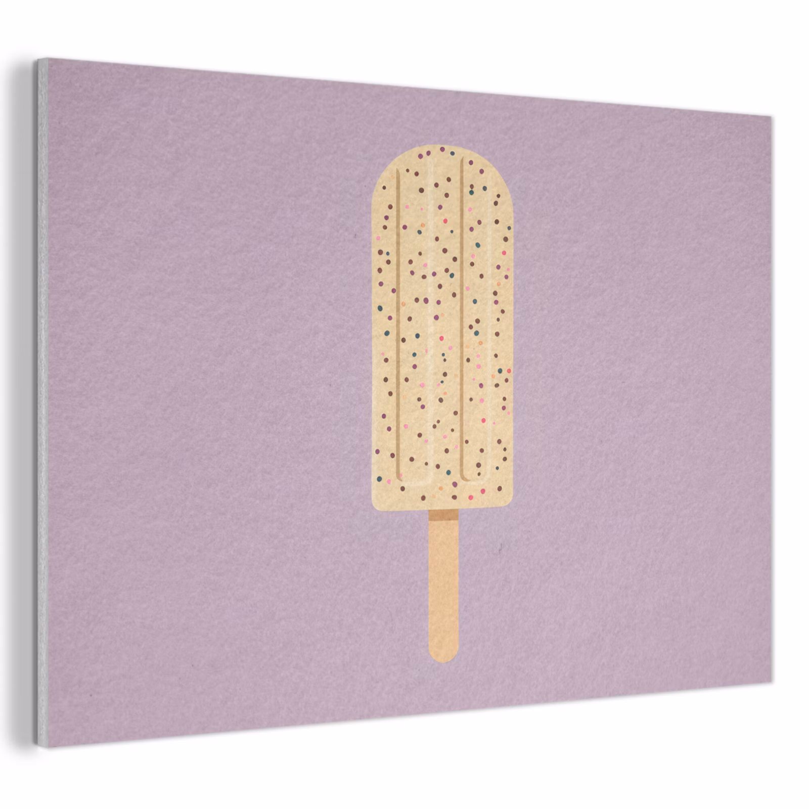 Akoestisch schilderij - Beige - Ijsje - Spikkels — 1