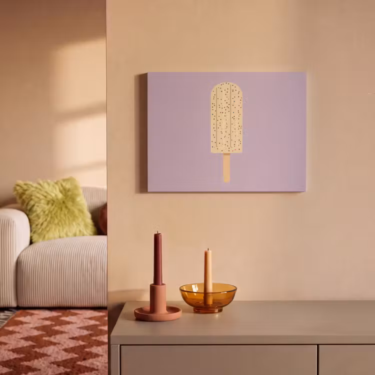 Akoestisch schilderij - Beige - Ijsje - Spikkels — 2