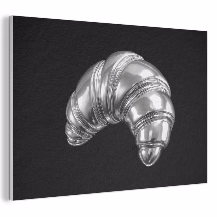 Akoestisch schilderij - Croissant - Metaal - Zilver — 1