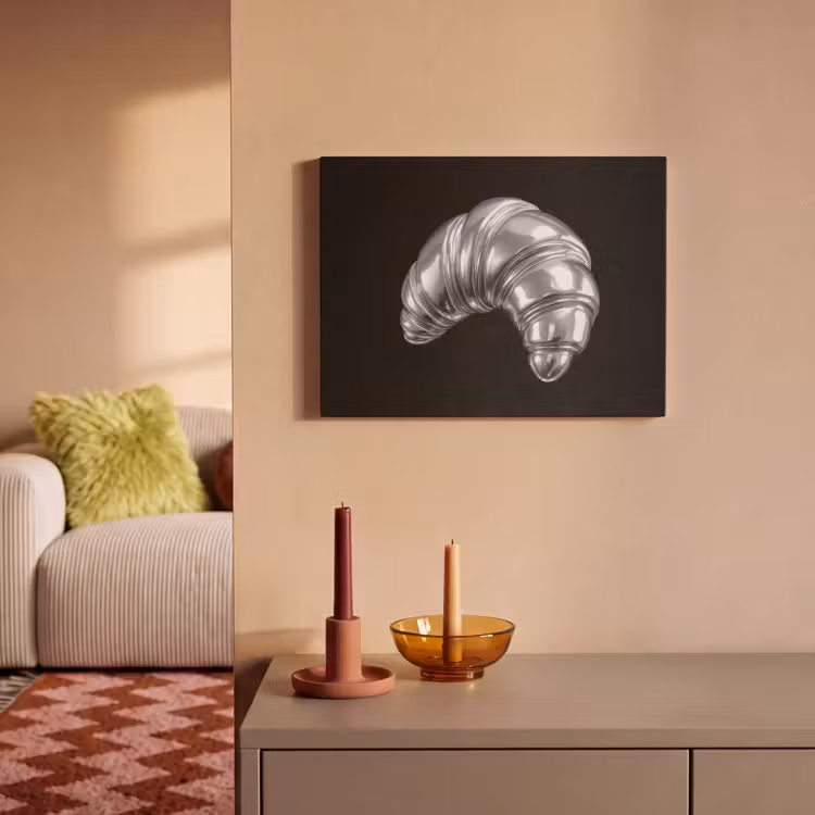 Akoestisch schilderij - Croissant - Metaal - Zilver — 2
