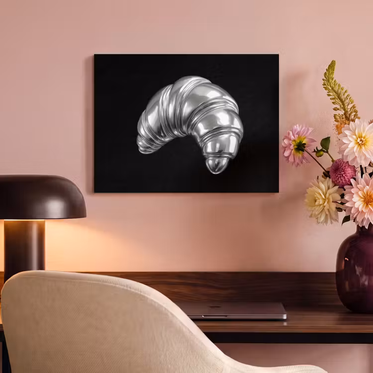 Akoestisch schilderij - Croissant - Metaal - Zilver — 4