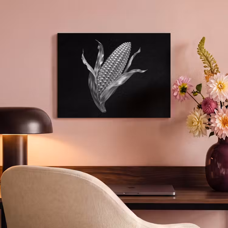 Akoestisch schilderij - Maïskolf - Glanzend metaal - Elegant — 4