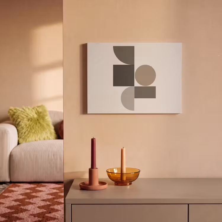 Akoestisch schilderij - Aardetinten - Abstracte compositie - Eenvoudige vormen — 2