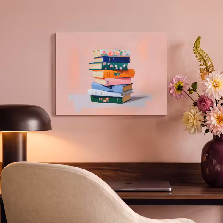 Akoestisch schilderij - Boeken - Stapel - Kleurrijk — 4