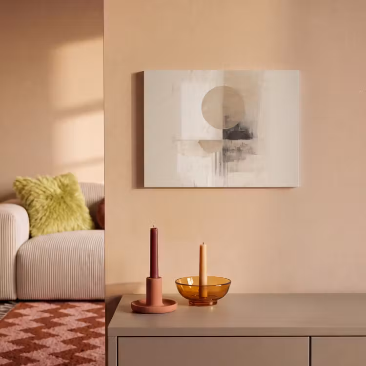 Akoestisch schilderij - Cirkel - Compositie - Diepte - Beige — 2
