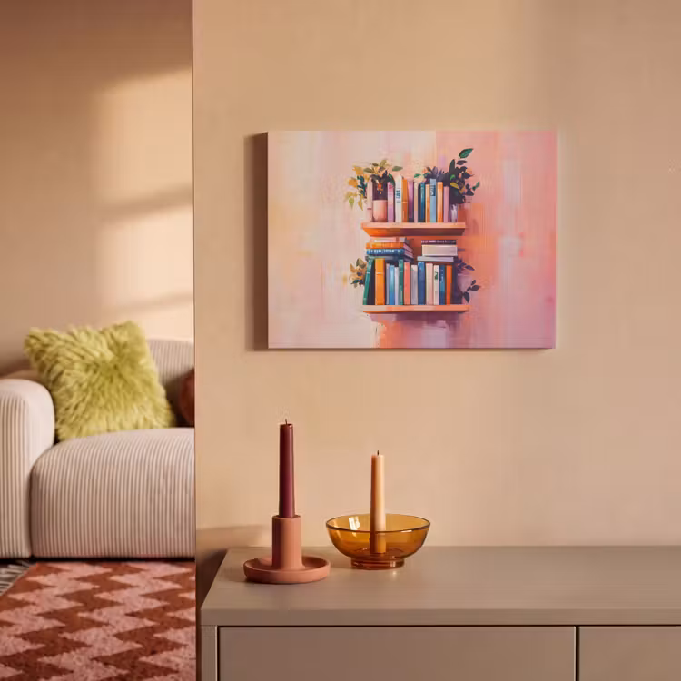 Akoestisch schilderij - Planken - Boeken - Bladeren — 2