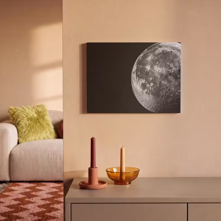 Akoestisch schilderij - Close-up - Maan - Wit - Textuur — 2