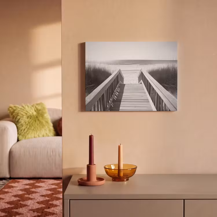 Akoestisch schilderij - Loopbrug - Hout - Strand - Zee — 2