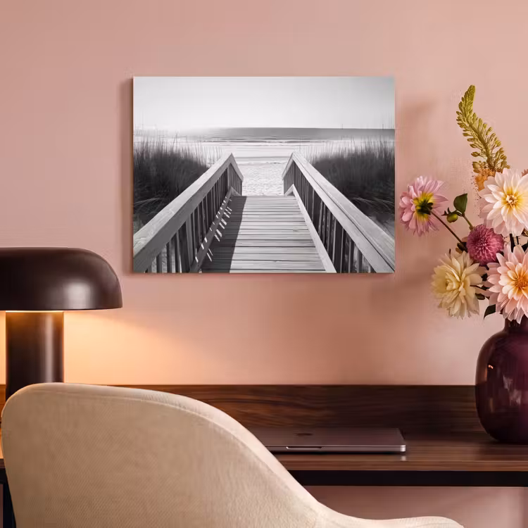 Akoestisch schilderij - Loopbrug - Hout - Strand - Zee — 4