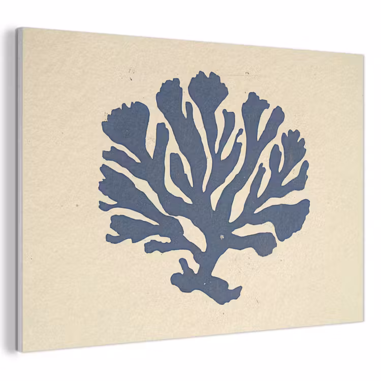 Akoestisch schilderij - Blauw koraal - Vertakkingen - Beige — 1