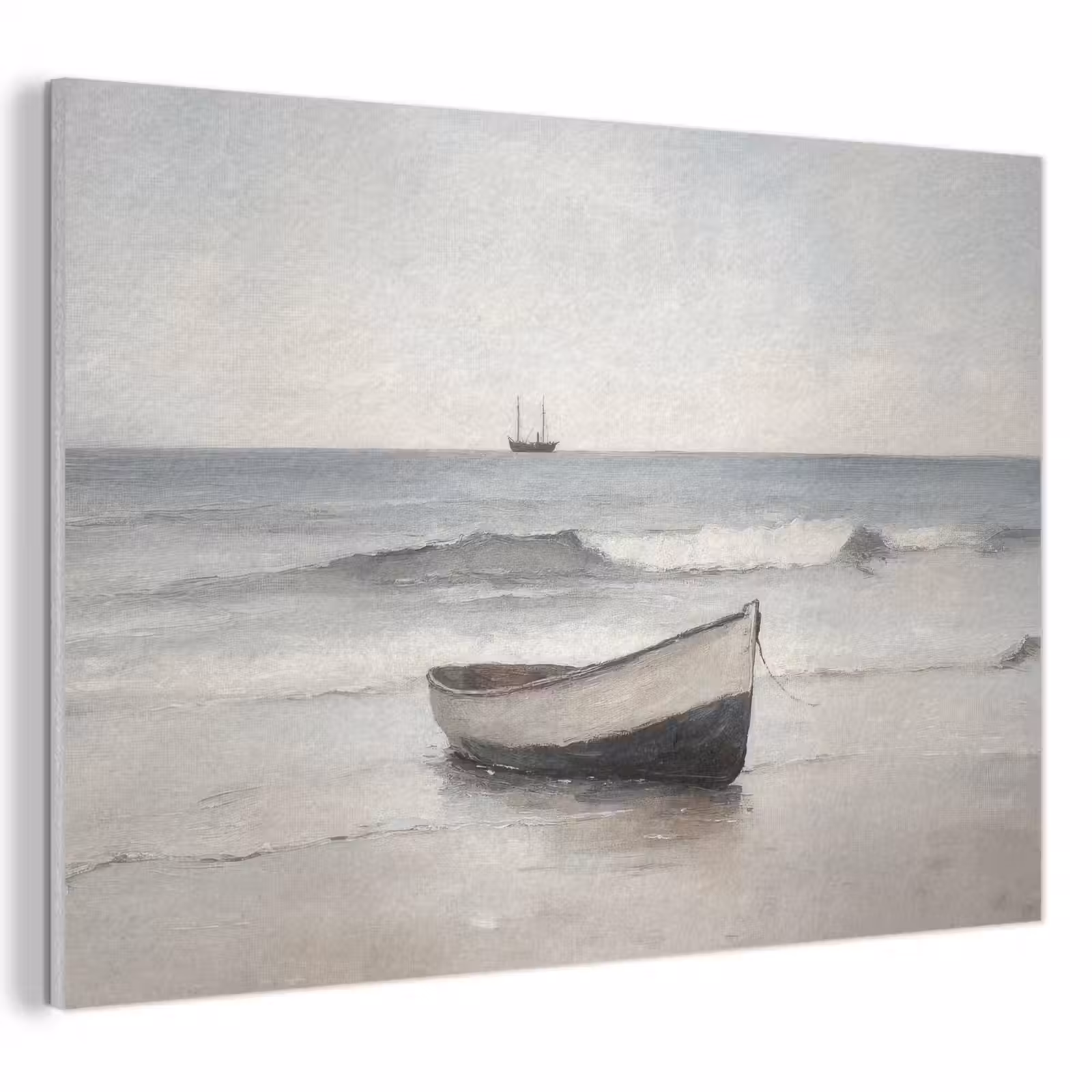 Akoestisch schilderij - Roeiboot - Zee - Horizon — 1