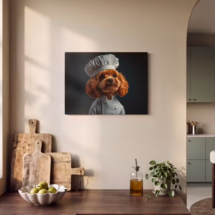 Akoestisch schilderij - Bruin - Kok - Hondje — 3