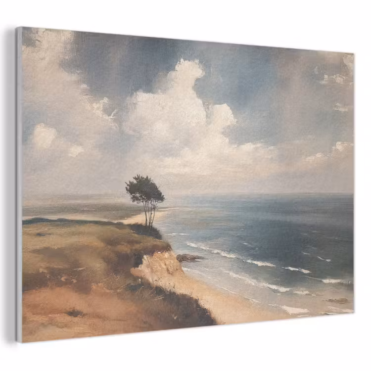Akoestisch schilderij - Klif - Zee - Boom — 1