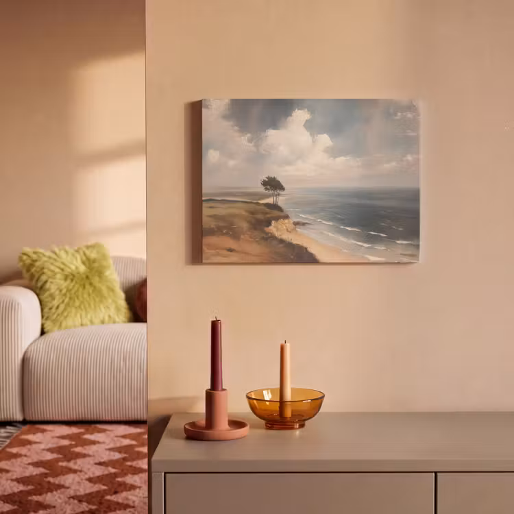 Akoestisch schilderij - Klif - Zee - Boom — 2