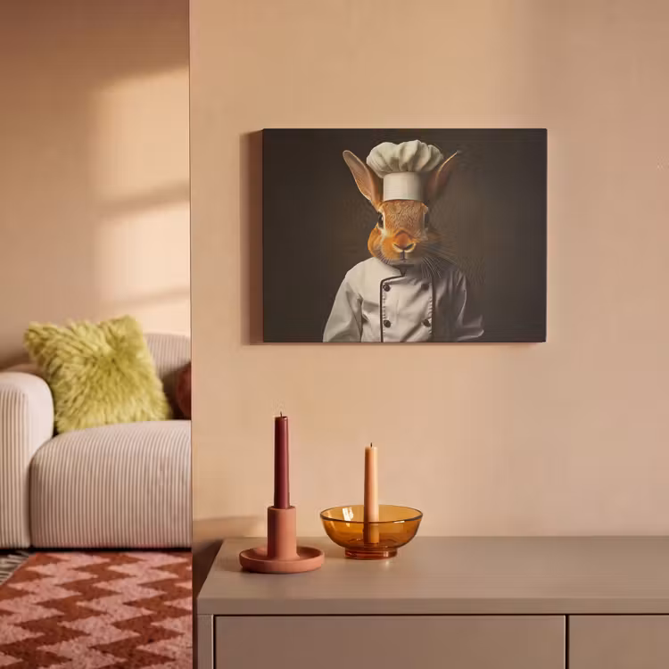 Akoestisch schilderij - Konijn - Kok - Dier — 2