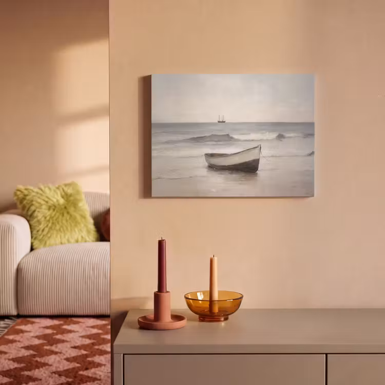 Akoestisch schilderij - Roeiboot - Zee - Horizon — 2