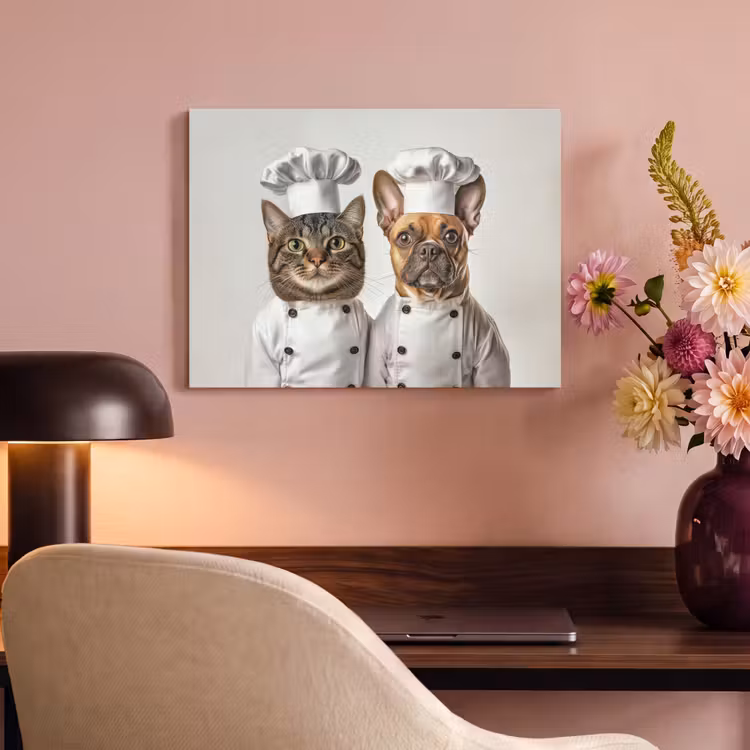 Akoestisch schilderij - Kat - Hond - Kokskleding — 4