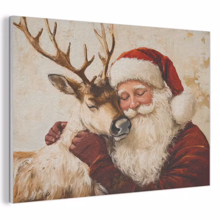 Akoestisch schilderij - Kerstman - Rendier - Kerst - Christmas — 1