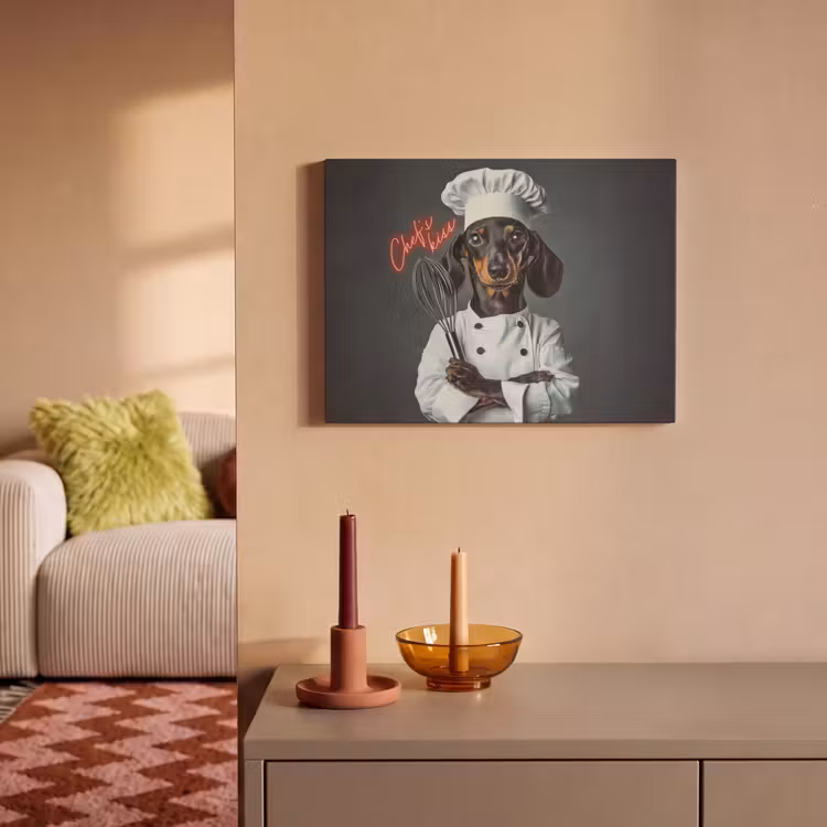 Akoestisch schilderij - Quote - Neon - Hond - Kokskleding — 2