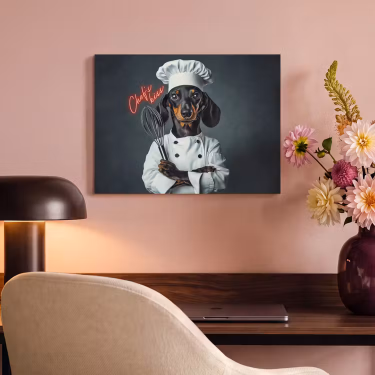 Akoestisch schilderij - Quote - Neon - Hond - Kokskleding — 4
