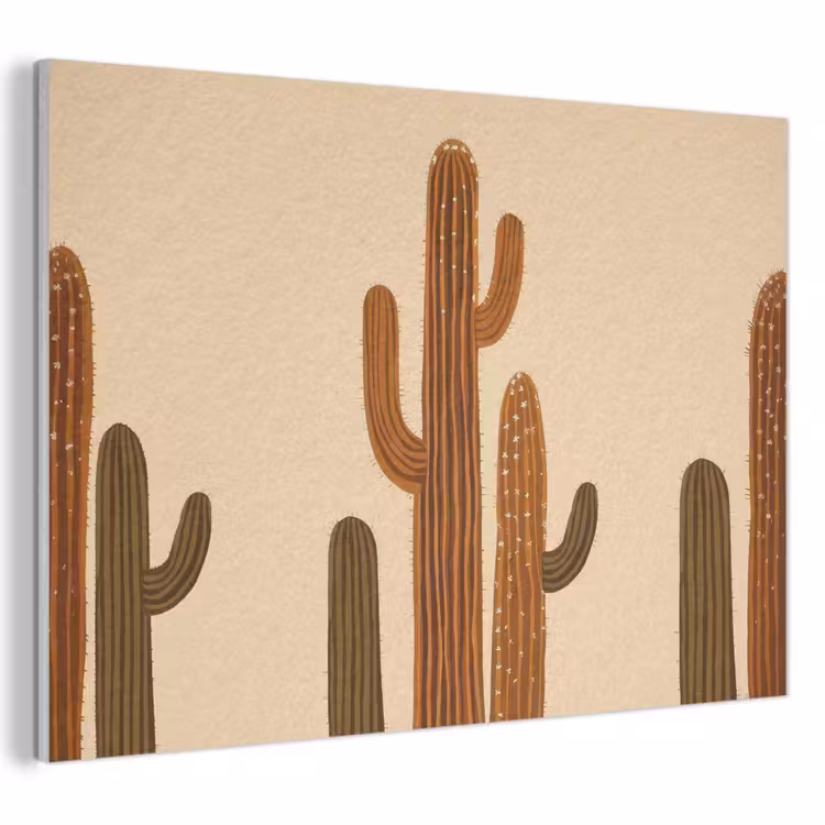 Akoestisch schilderij - Cactus - Woestijn - Zand - Bruin — 1