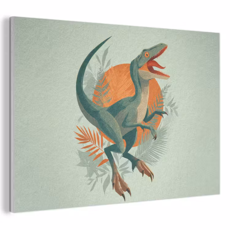 Akoestisch schilderij - Dino - Bladeren - Grafisch - Groen — 1