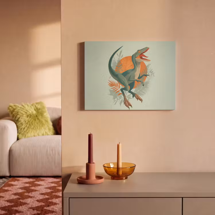 Akoestisch schilderij - Dino - Bladeren - Grafisch - Groen — 2