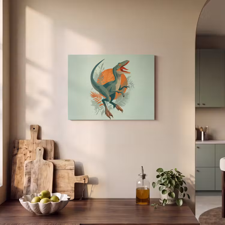 Akoestisch schilderij - Dino - Bladeren - Grafisch - Groen — 3