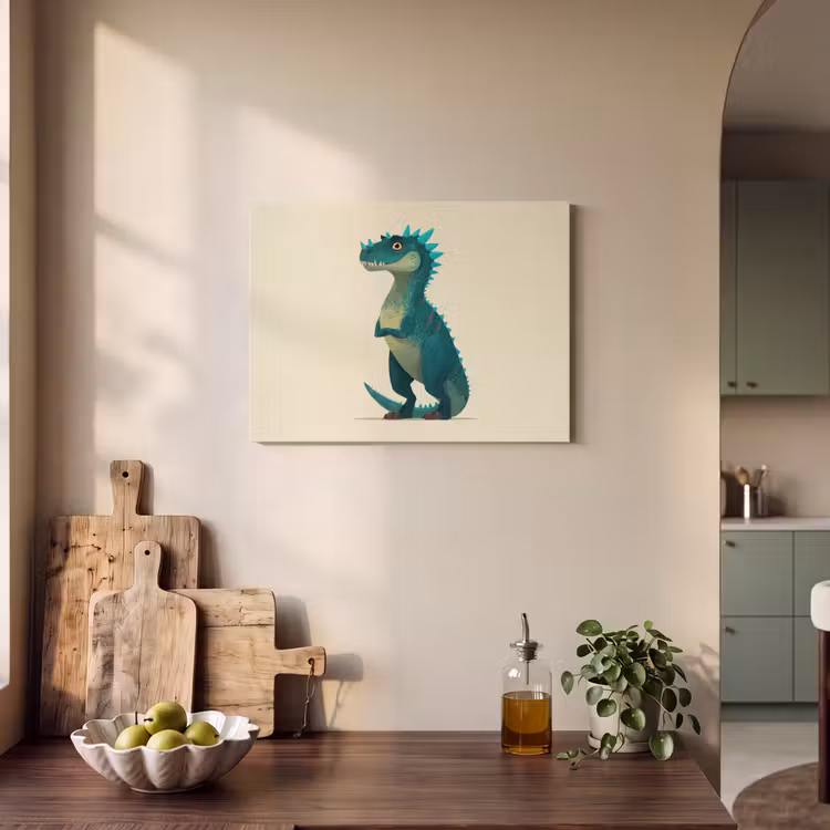 Akoestisch schilderij - Dinosaurus - Turquoise - Stekels — 3
