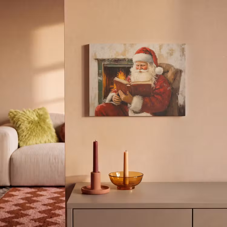 Akoestisch schilderij - Kerst - Kerstman - Winter - Open Haard — 2