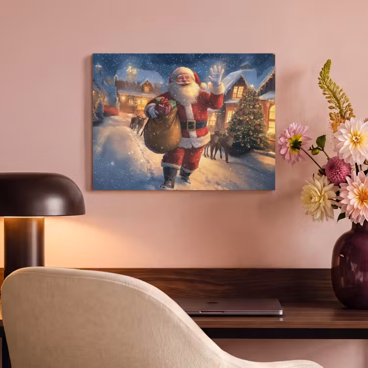 Akoestisch schilderij - Kerstman - Dorp - Hert - Donker — 4