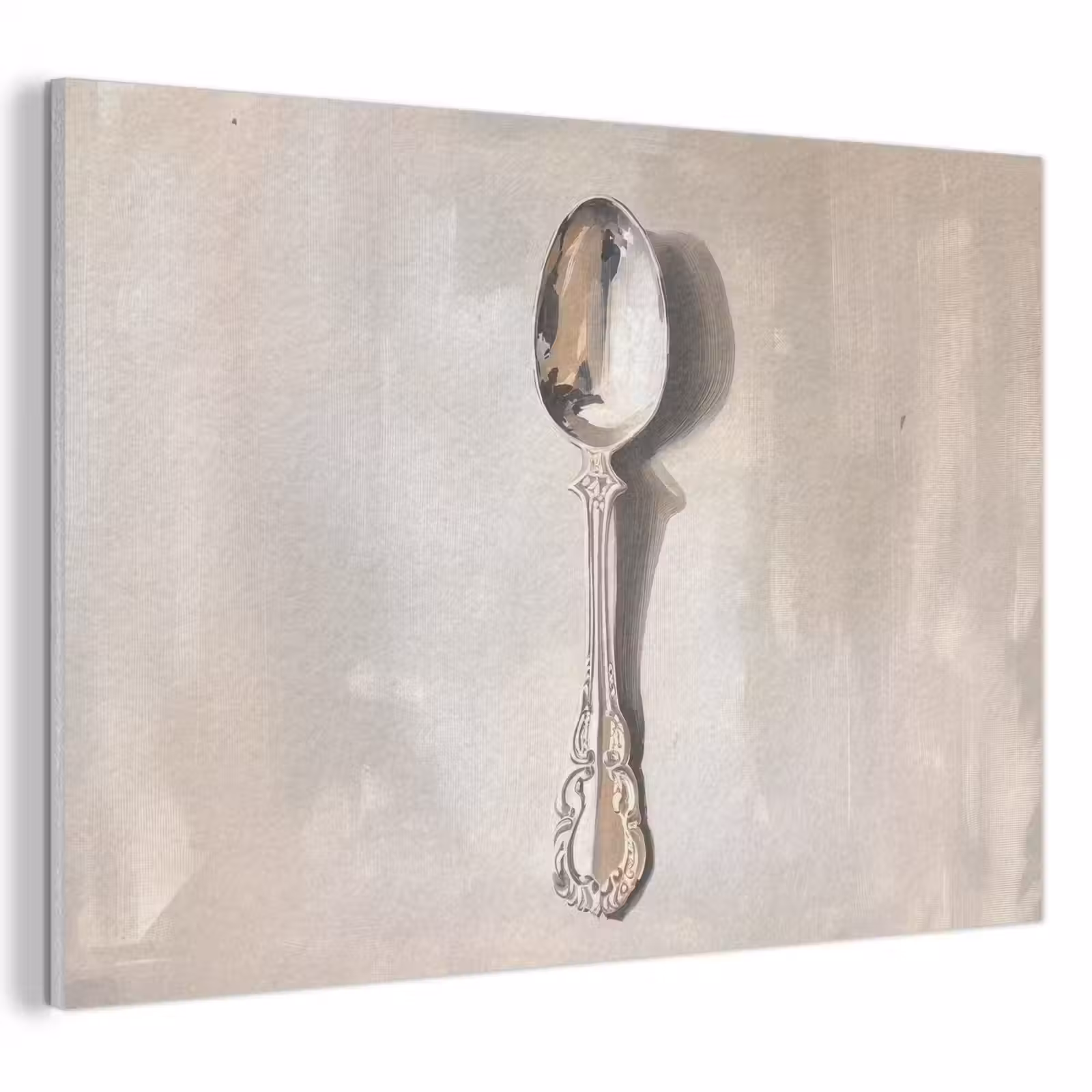 Akoestisch schilderij - Lepel - Verf - Zilver — 1